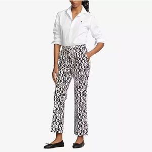 Polo Ralph Lauren geometric motif sateen kick-flare pants 0 maximalist artsy